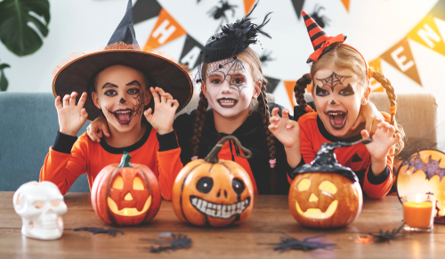 Children dressed up for Halloween