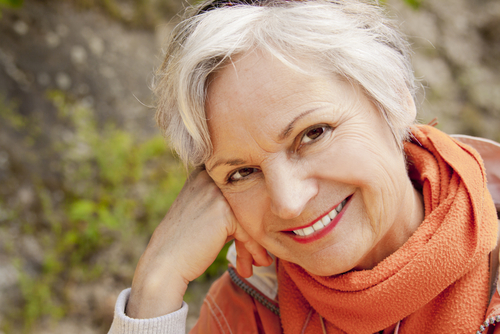 Older woman with glaucoma smiling